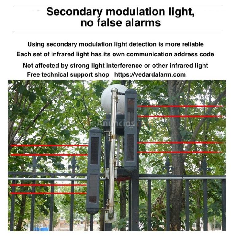 Seguridad del perímetro del detector de rayos solares