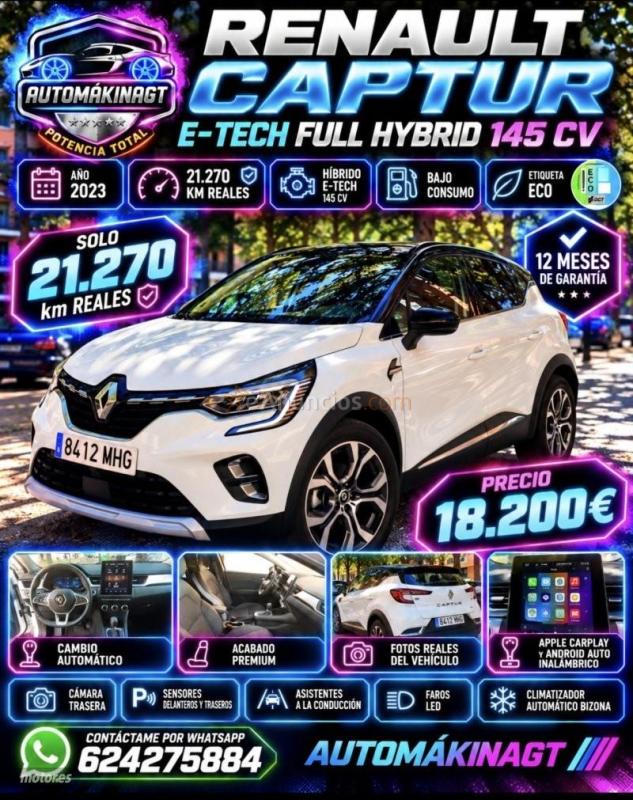 Renault Captur TECHNO E-TECH FULL HYBRID 145 CV de 2023 con 21.270 Km por 18.200 EUR. en Barcelona