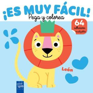 ES MUY FÁCIL PEGA Y COLOREA. LEÓN
