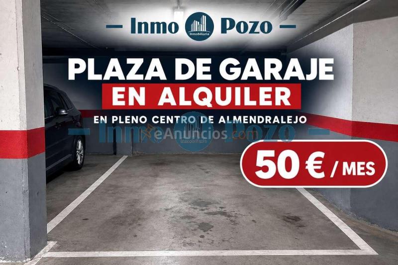 Paza de garaje en alquiler en el centro de almendralejo