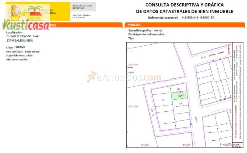 Solar urbano para vivienda.